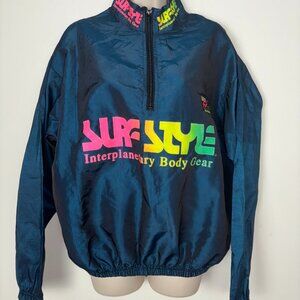 Vintage Surf Style Interplanetary Body Gear Windbreaker Jacket w/Pockets